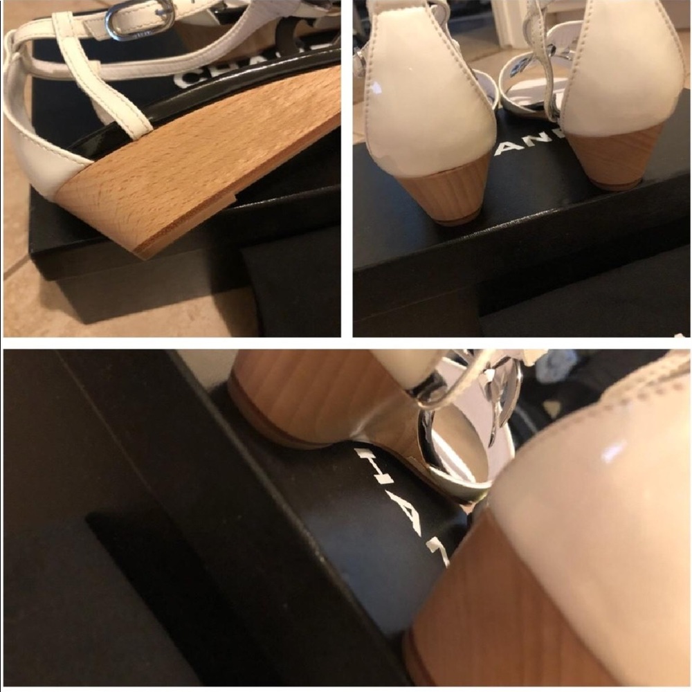 CHANEL SANDALS WEDGE HEEL WITH LARGE CC LOGO - Picture 6 of 8